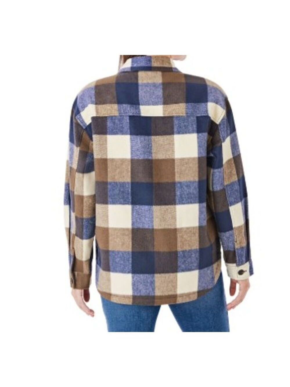 Women's Shacket Blue and Brown Size XS - Picture 3 of 5